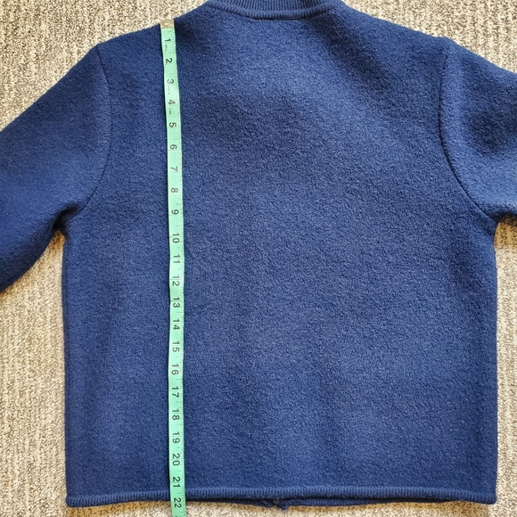EUC Vintage Talbots Wool Sweater Zipper Jacket Petite Small Blue - Picture 8 of 8